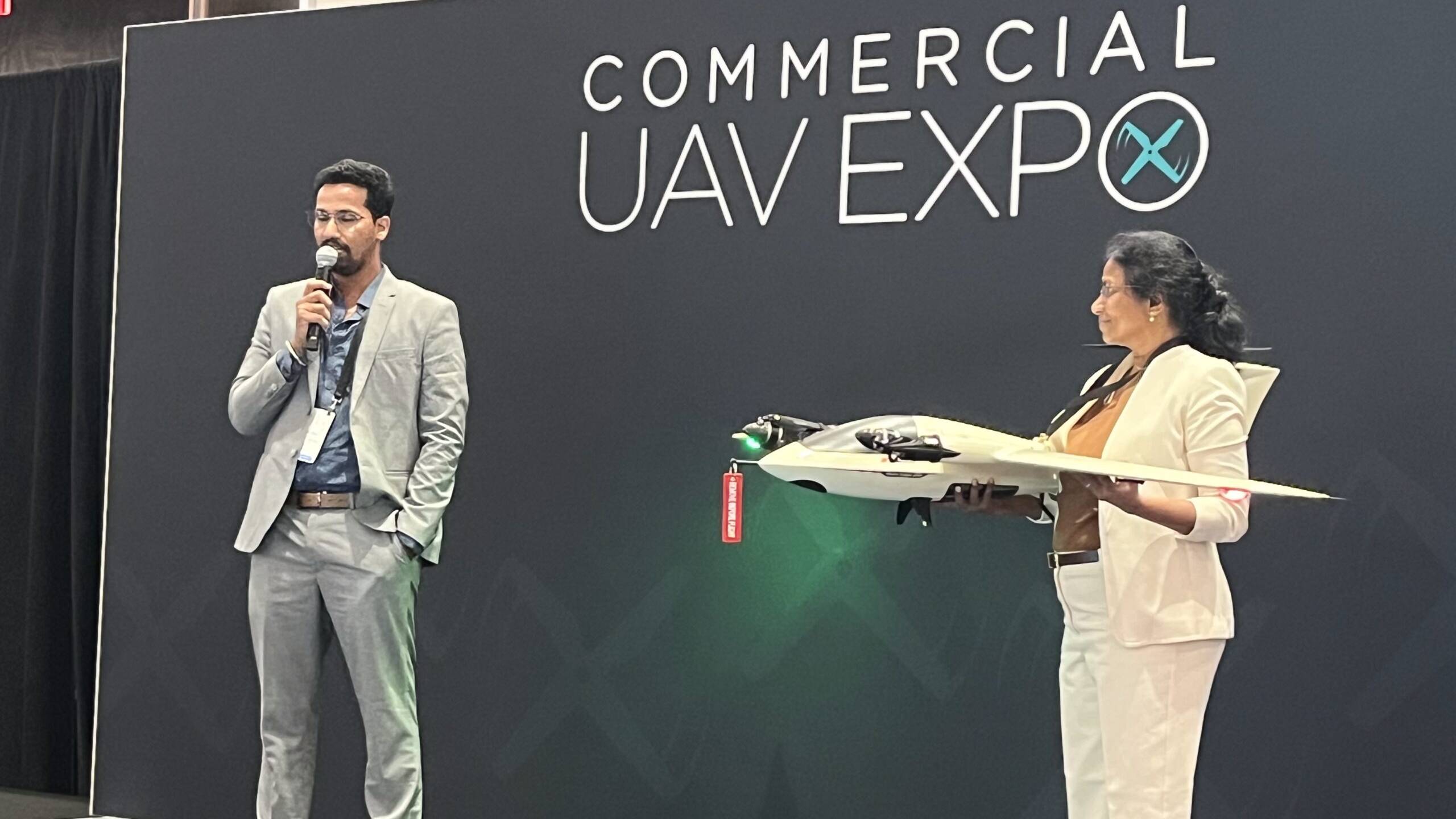 Commercial UAV Expo 2025 show floor with innovative drones
